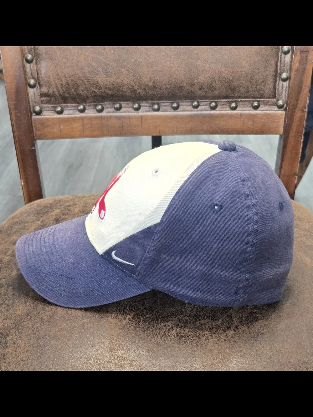 Vintage Y2K Nike Boston Red Sox Sock Logo Swoosh Flex Fitted Hat Cap OSFA #646